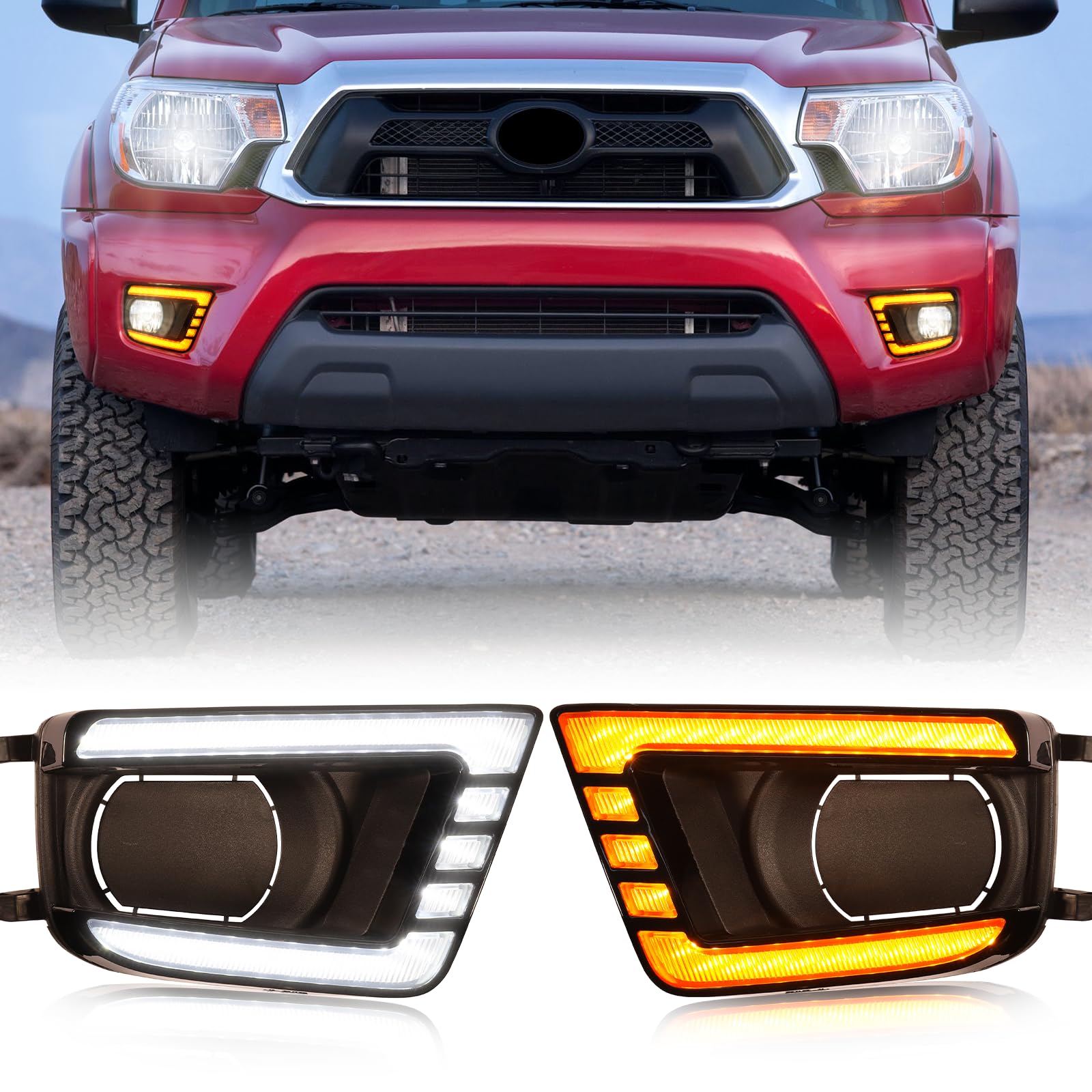 Photo 1 of LED Daytime Running Lights For 2012 2013 2014 2015 Toyota Tacoma Fog Lights DRL lights Assembly