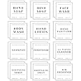 24 PCS White Waterproof Labels for Bottles, Shampoo and Conditioner Dispenser Label Stickers, Bathroom Hand Soap Label Sticke