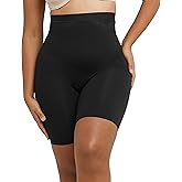 Maidenform Women's Eco Lace Firm Control High Waist Thigh Slimmer, Moisture-Wicking Shapewear Black