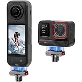 Flymile X5 Magnetic Quick Release Base for Insta360 X5/X6, Aluminum Alloy Mount for Insta 360 Ace Pro 2/Ace Pro/Ace, with 1/4&rdquo;Threaded Hole &amp; Foldable Action Camera Adapter Accessories(Not for X4/X3)
