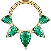 FINE4U 1PC ASTM F136 Titanium Septum rings, Nose Ring Hoop 16G 8mm 10mm