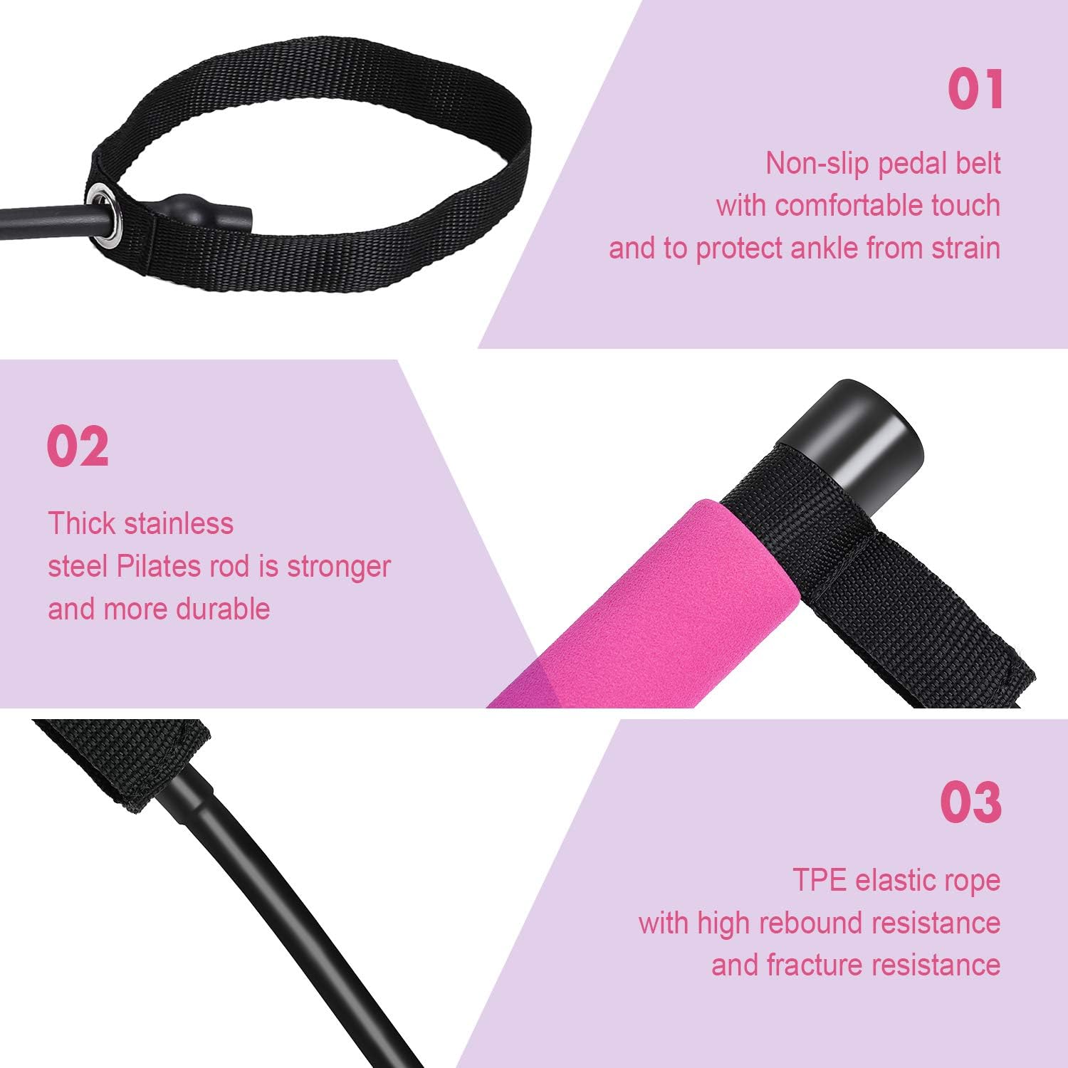 Max4out Pilates Bar Kit Portable Pilates Stick for Home Gym Improve Fitness, Build Muscle, Strength Exercises, Pink : Sports & Outdoors
