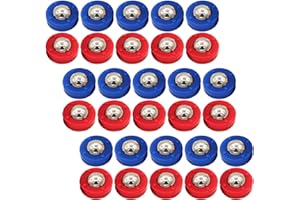 Totority 30pcs Assorted Color Curling Game Tabletop Replacement Pucks with Precision Rollers Lightweight