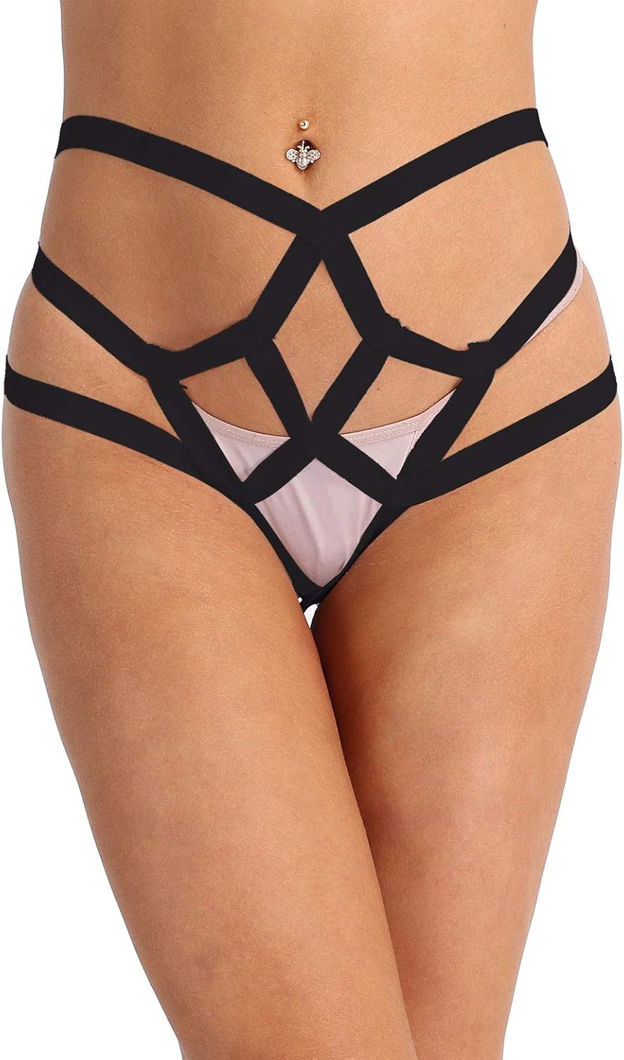 Freebily Women Lingerie Strappy Tanga Panties Thong Underwear Width Cage Briefs: Clothing