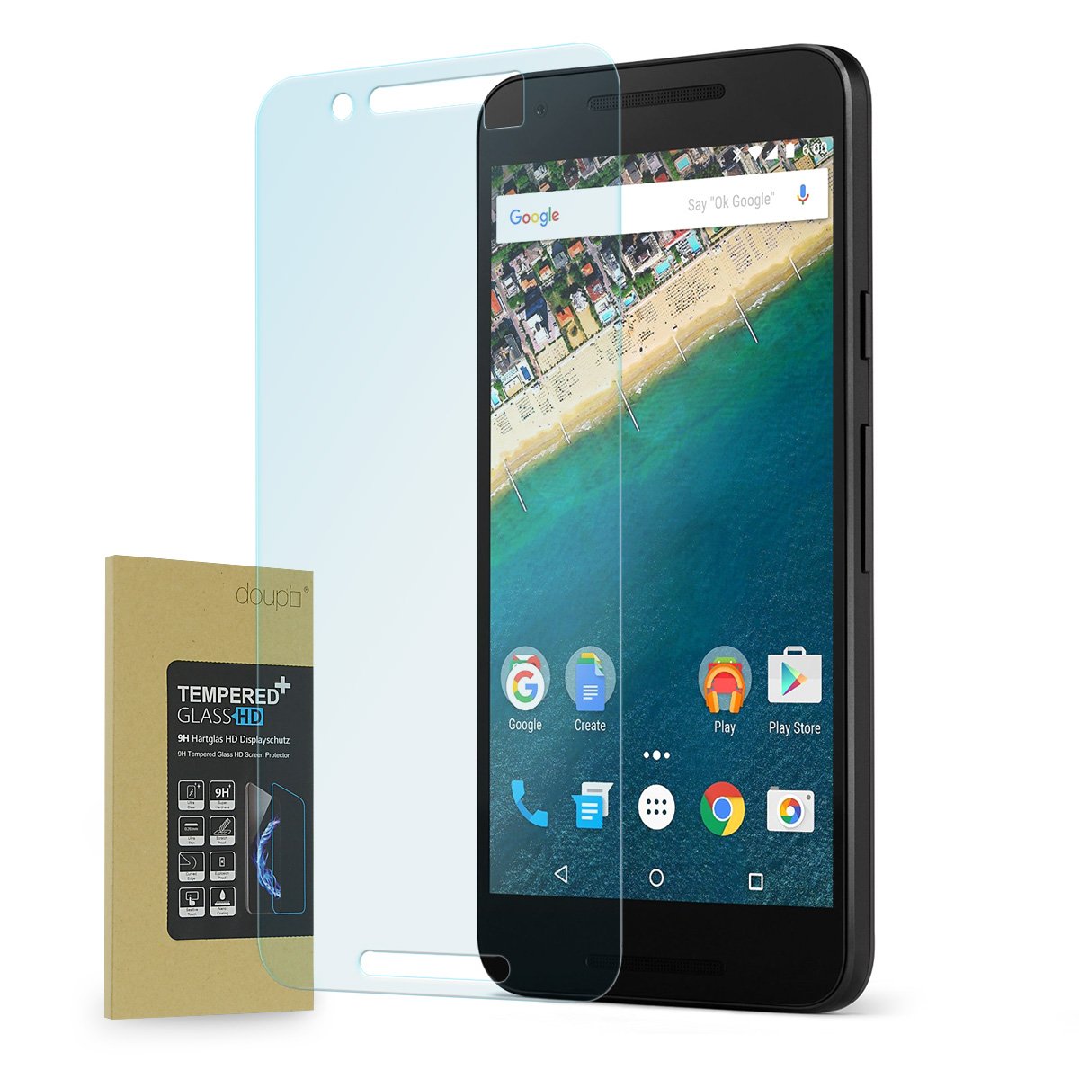 doupi Tempered Glass for LG Nexus 5X - Premium 9H HD Anti Scratch [3D Touch Supported] Screen, transparent