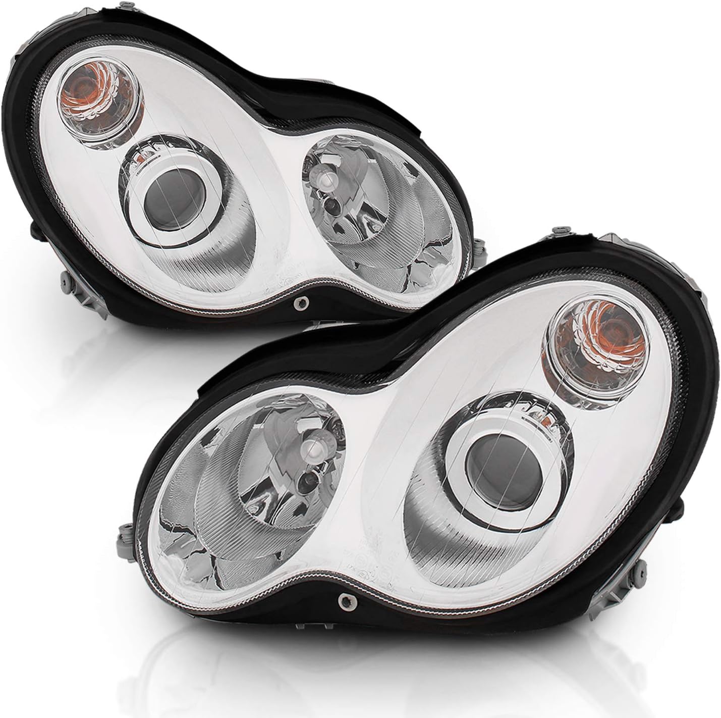 AmeriLite Projector Headlights Chrome (Amg Type) for