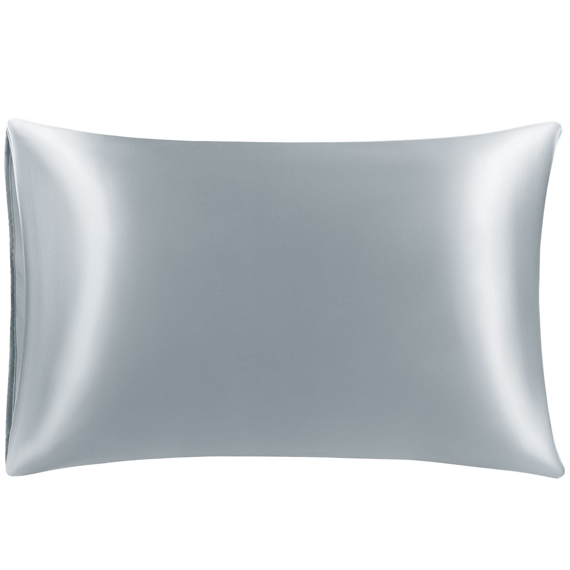 PiccoCasa Silk Pillowcase for Hair and Skin, Both Sides 25 Momme Grade 6A Pure Silk, Silk Pillow Case with Envelope Closure,1Pc Silver Grey 50x75cm
