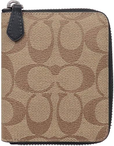 Amazon コーチ Coach 財布 二つ折り財布 F タン ブラック シグネチャー ミディアム ジップ アラウンド コイン ウォレット メンズ アウトレット品 ブランド 並行輸入品 財布