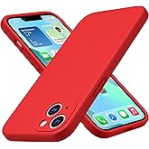 CellEver Heavy-Duty Silicone Case for iPhone 13 [Camera Protection] [Anti-Oil Coating] Military Drop Protection, Soft Scratch-Free Interior, Bright Red