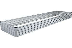 DIIYIV 12x4x1.5FT Galvanized Raised Garden Bed,Raised Graden Bed Kit-Square Metal Garden Bed,Large Planter Raised Bed Outdoor,Garden Box for Vegetables,Flower,Herb…