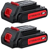 BATTOOL 2Pack 4.0Ah 20V Max Battery Replacement for Black and Decker 20V Lithium Battery LBXR20 LBXR2020 LB2X4020 LBX20 LBXR2520 LB20 LBXR2040 Compatible with Black & Decker Cordless Power Tools
