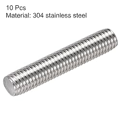 uxcell 10Pcs M10 x 50mm Fully Threaded Rod 304