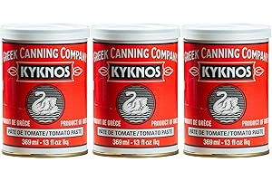 VALUBNDL: Kyknos Greek Tomato Paste (3-Pack) – Bulk 2.44lbs Total – Authentic Double Concentrated Tomato Puree – Non-GMO – VA