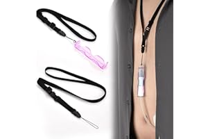 GENERTURBO 1 PCS PD Catheter Holder with 2 PCS Adjustable Necklace Lanyards, Peritoneal Dialysis Accessories Transfer Set Holder for Baxter, PD Dialysis Catheter Showering Support for Men, Women(Purple)