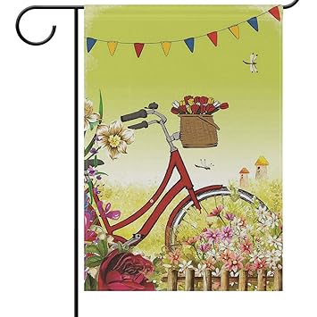 Wamika Fahrrad Libelle Blumenflagge Haus Banner 30 5 X 45 7 Cm