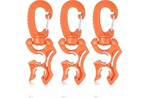 Dawitrly 3 Pieces Scuba Hose Holder Clip, Double BCD Hose Diving Clips with Snap Hook Buckle for Scuba Diving Snorkeling Equipment Accessories