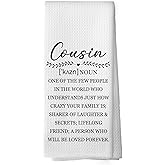 XPH Cousin Gifts Kitchen Dish Towels, Gifts for Cousins Female Male, Best Cousin Gift for Christmas Birthday Hand Towels Kitchen Tea Towel Decorations, 16x24inch