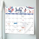 2026-2027 Magnetic Fridge Calendar, 18-Month Watercolor Designs | July 2026-Dec 2027 Magnetic Back 120gsm FSC-Certified Paper Tear-Off Pages, for Home Office Classroom