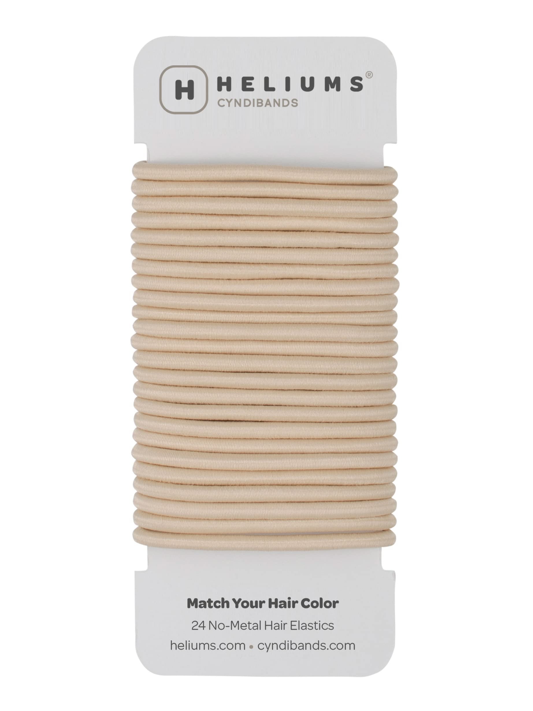 Cyndibands Hair Bands - Beige Blonde - 4mm x 4.5cm Elastic Hair Bobbles - Non-Snag Fabric Hair Ties – Match Your Hair Color Ponytail Holders - 24-Pack