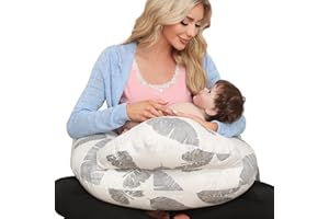 LURUI Nursing Pillow for Breastfeeding, Breastfeeding Essentials for Newborn, More Support for Mom and Baby, with Adjustable Waist Strap and Removable Cotton Cover