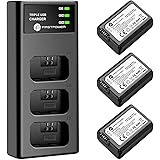 FirstPower NP-FW50 Battery 3-Pack and Triple Slot Charger for Sony Alpha A6000 A6300 A6400 A6500 A7 A7II A7RII A7SII A7S A7S2