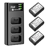 FirstPower NP-FW50 Battery 3-Pack and Triple Slot