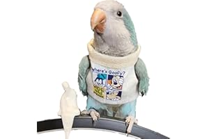 YANQIN Bird Costume Diaper Flight Suit Frog Shape Hoodie Clothes Cosplay Photo Prop for Parrots Parakeet Cockatiel Sun Conure, Small Animals Apparel (White Without Hat, Medium), Green,White