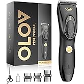 OLOV PROFESSIONAL Hair Clippers for Men, Cordless Hair Clipper Kit, Adjustable 4 Length Setting, 2-Speed Settings, Replaceable Ceramic Blade Heads, Rechargeable Hair Clippers for Family (Black)