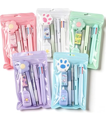 Amazon.com : 7 Pcs Cute Purple Stationery Set Kawaii School