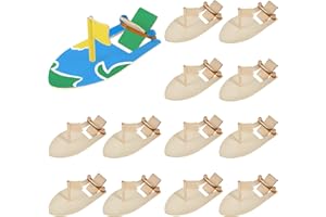 Deekin 48 Packs DIY Wood Sailboat Craft Wooden Boat Toy Rubber Band Paddle Model Boat Kits to Build and Paint for DIY Craft Gift School Projects Birthday Carnival Party, 5.51 x 2.76 Inch