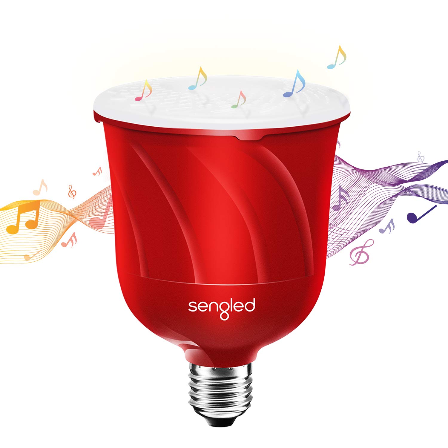Sengled Pulse Master Speaker Bulb, Smart Bulb E27 Screw with Wireless Bluetooth JBL Speaker, App Controlled LED Music Light Bulb, Work with Amazon Alexa, Candy Apple Red [Energy Class A+]