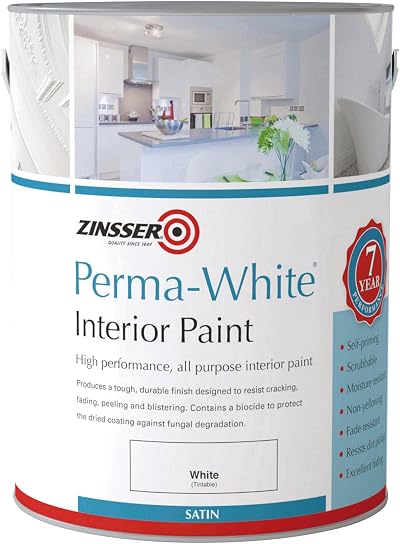 Zinsser Perma-White Satin 1 Litre Interior Paint Mould Mildew Proof