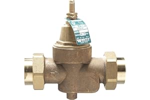 Watts 1 Inch Water Pressure Reducing Valve LFN55BM1-DU-XL 1 – Adjustable 25-75 PSI Brass Regulator with Inline Strainer, NPT 