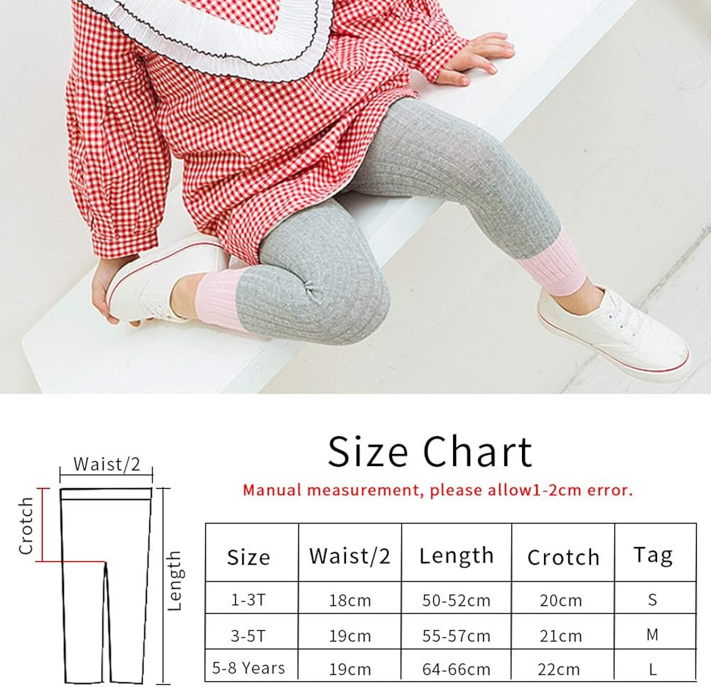 BOOPH 3 Pack Baby Girls Legging Pant Footless Knit Tight Pantyhose Stocking: Clothing