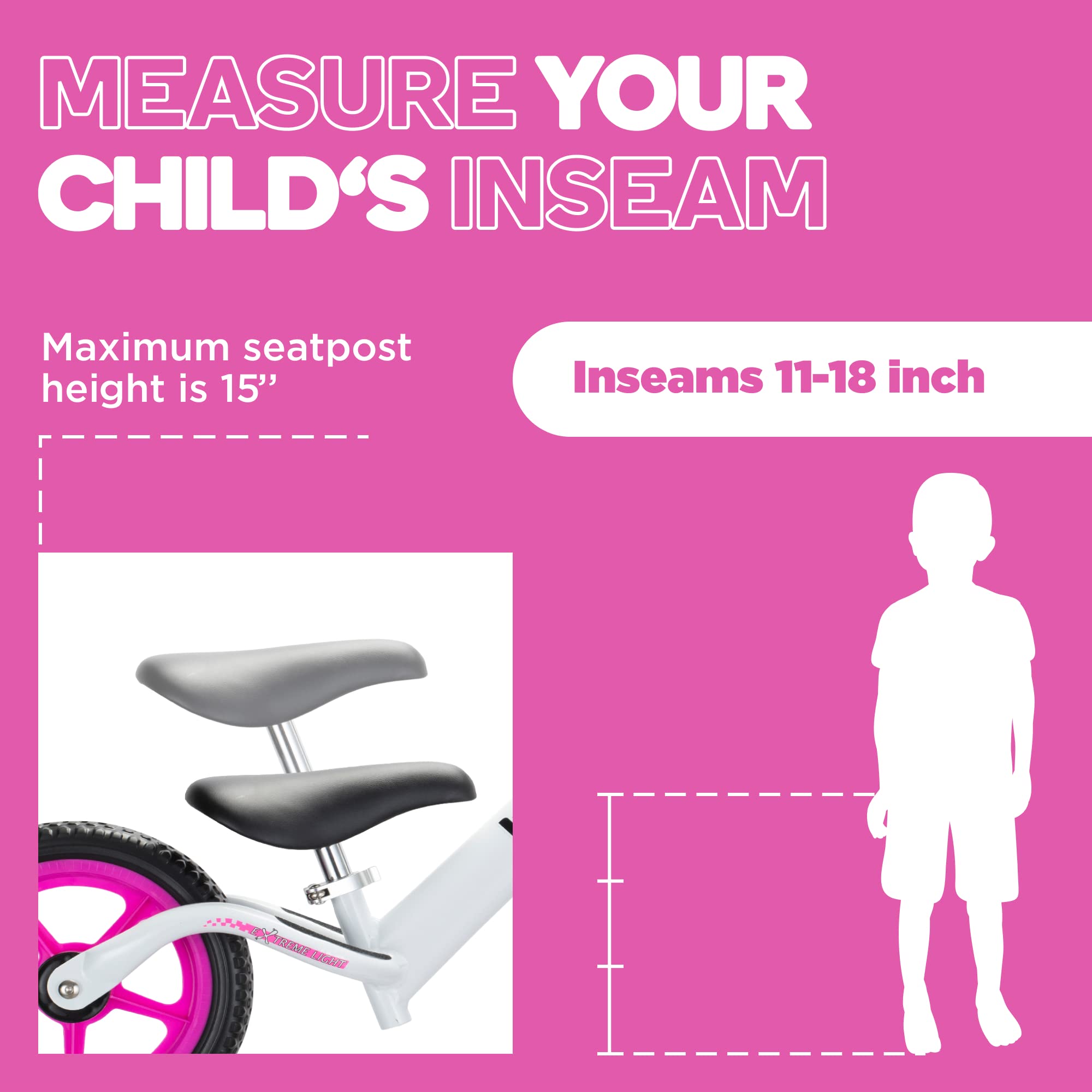 Aluminum Balance Bike for Kids and Toddlers - Lightweight 4LBS - Toddler Bike - No Pedal Training Bicycle - Bikes for 18 Months to 6 Year Old - for 2 3 4 5 Years Old - Pink