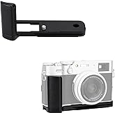 X100VI Metal Hand Grip, Secure Handle L Bracket for Fuji Fujifilm X100VI Camera,Anti-Slip Pads Design, Arca Swiss Quick Release Plate, Extra 1/4"-20 Tripod Hole & Hand Strap Hole, Black Color