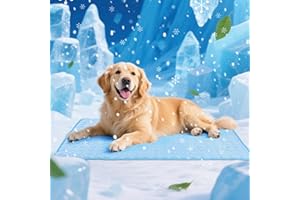 awrose Dog Cooling Mat, Summer Self Cool Pet Cooling Blanket for Dogs Cats, Easy Washable Foldable Dog Cool Pad for Crate, Bed, Floor, Car Seats, Lawns, Indoor, Outdoor