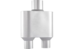 Floshine Universal Mufflers,Performance Automotive Exhaust Muffler，Single Chamber 3" (ID) center in 2.25" (ID) dual out FH430122