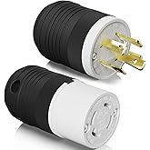 AIDA NEMA L14-30P &amp; NEMA L14-30R Locking Plug and Connector, Twist Generator Male and Female Adapter, 30 Amp, 125/250 Volt, 3-Pole 4-Wire Grounding, Industrial-Strength Heavy Duty, UL Listed