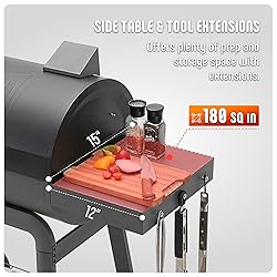 Feasto BBQ Charcoal Grill with Side Table, 30-In