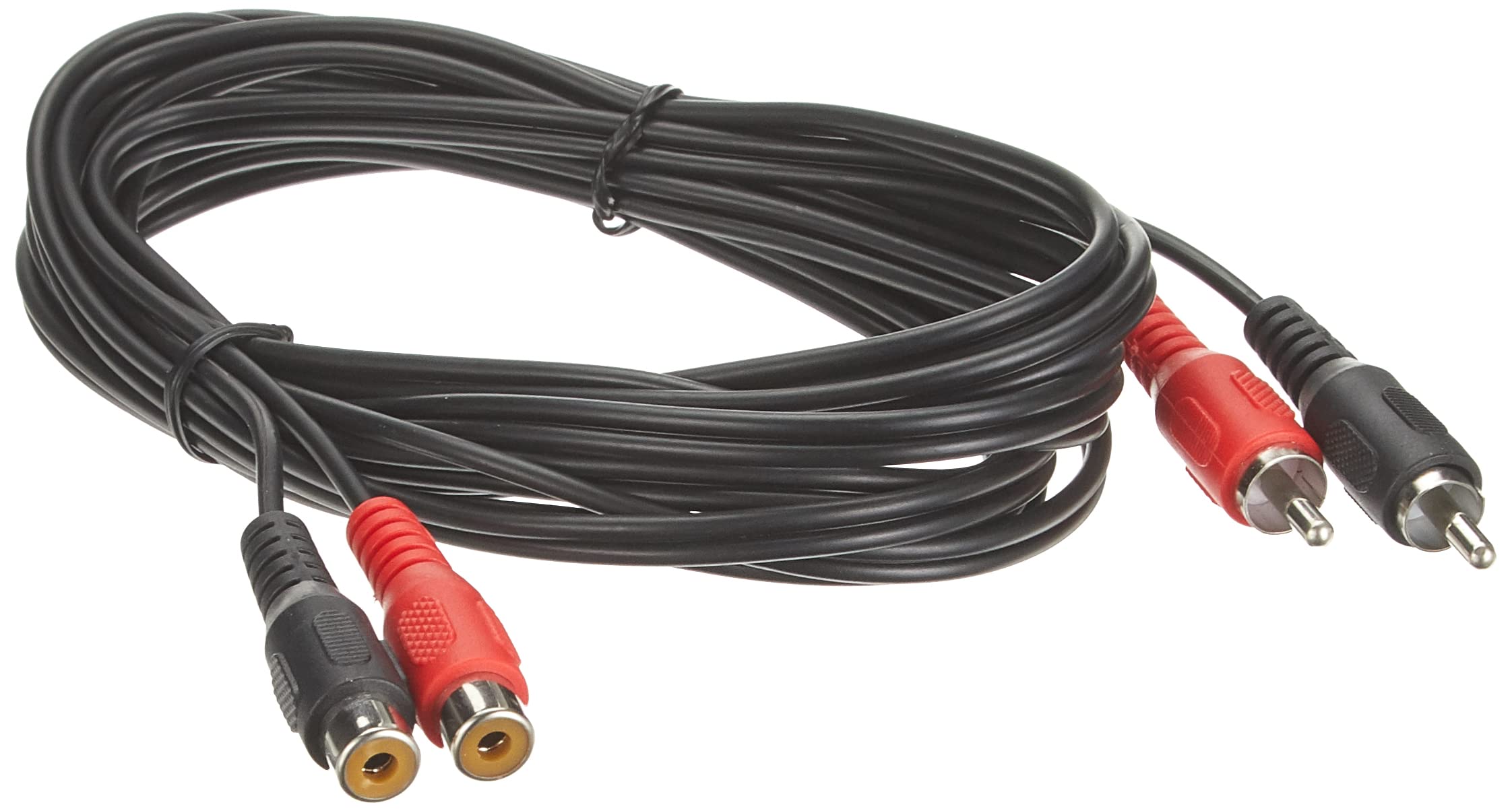 PremiumCord kjackcmf2-3 RCA Cable 3 m, 2 x RCA Male to 2 x RCA Female Audio Extension Cable, Stereo Audio, for TV, Mobile Phones, MP3, HiFi, Colour Black