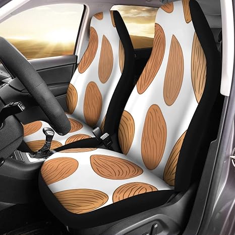 Semtomn Front Car Seat Covers Set Of 2 Brown Closeup Almond Nuts