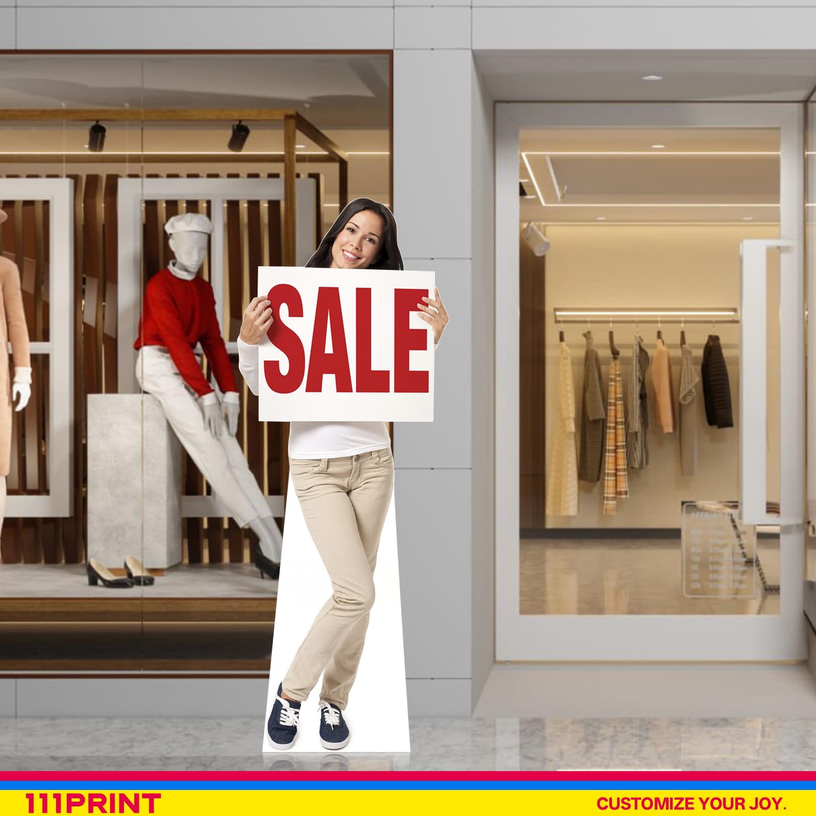 111PRINT Custom Life Size Cardboard Cutout, Personalized Photo Standup, High Resolution Print, Decor for Weddings, Birthdays, Graduations & Events, 1-8 FT to Choose, Upload Your Photo