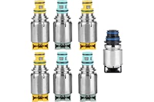 7Pcs Transmission Shift Solenoid Kit Electromagnet Set Replacement for Cruze LaCrosse Malibu 6T45E 6T40 Transmission Solenoid