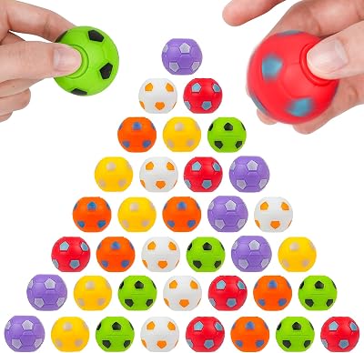 Ainiv 36 Pack Football Fidget Spinner Toy 3.5CM Stress Relief Ball