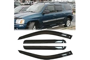 KUCARUCE 4pcs Original Shatterproof Rainproof Side Window Wind Deflectors for Chevy 02-06 Trailblazer Ext,Durable Tape On Sun Rain Guards Sets,Vent Deflector fit for 02-06 Trailblazer EXT & Envoy XL/XUV 94240