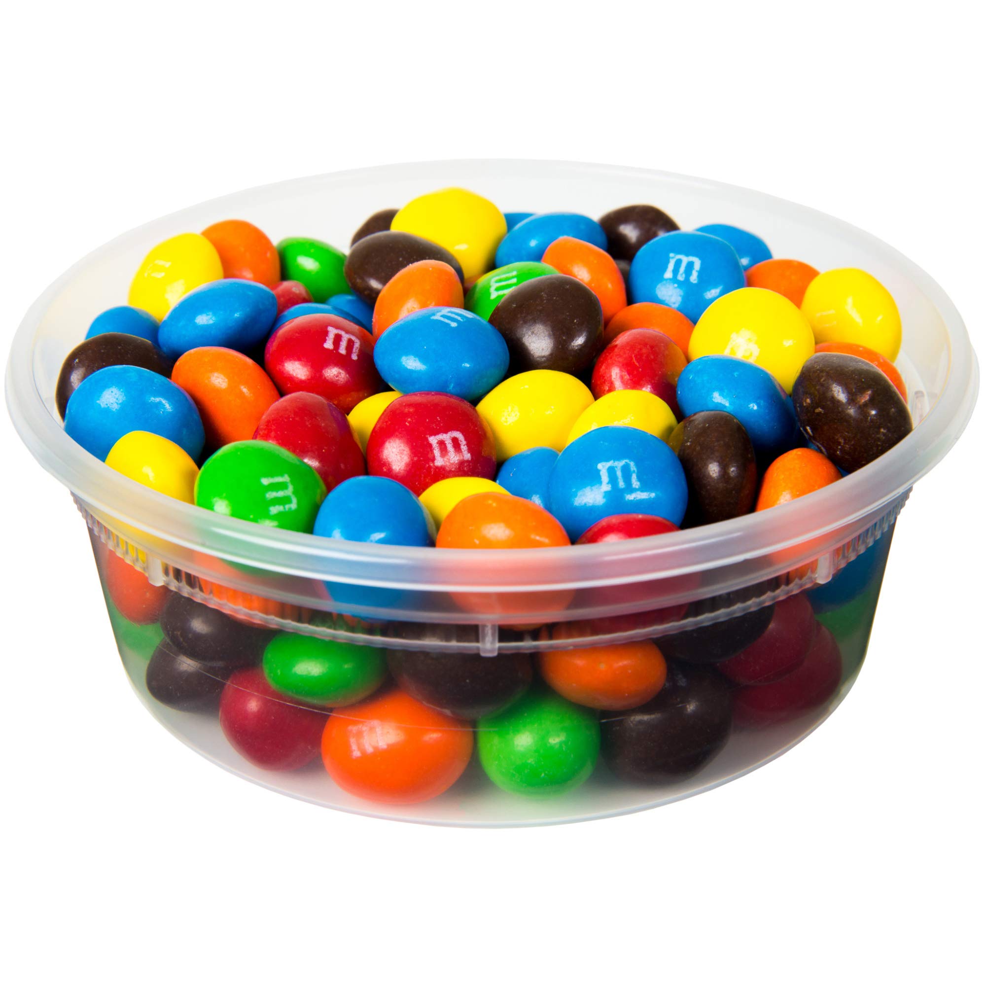 DLux Plastic Deli Containers with Lids and Labels [44 Clear Cups, 8 oz