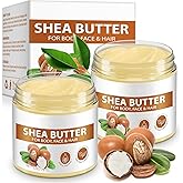 African Raw Shea Butter, Pure Unrefined Shea Butter Cream for Skin & Hair, Deep Moisturizer & Helps Protect Dry Skin(2 Pack)