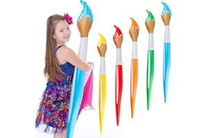 BOXOB Lot de 5 pinceaux géants gonflables de 104,9 cm - Grands pinceaux colorés gonflables - Ballons parfaits pour la rentrée