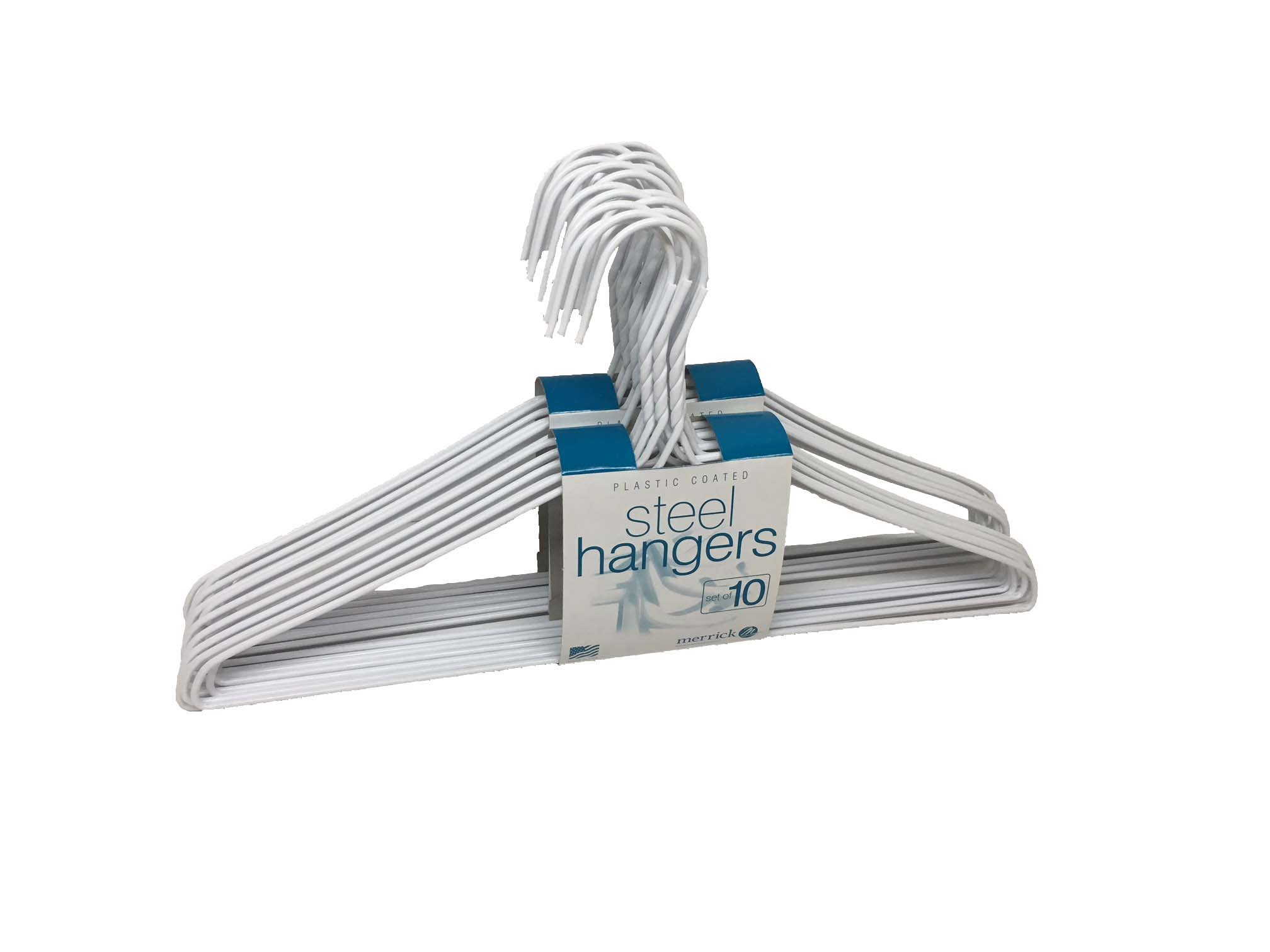 20 Sets of Vinyl Coated Heavy Duty Wire Cloth Hanger Plastic Coated